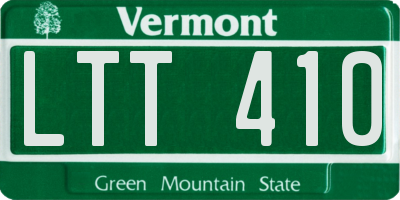 VT license plate LTT410