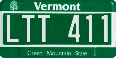 VT license plate LTT411