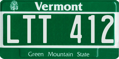 VT license plate LTT412
