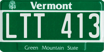VT license plate LTT413