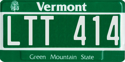 VT license plate LTT414