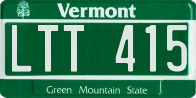 VT license plate LTT415