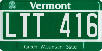 VT license plate LTT416