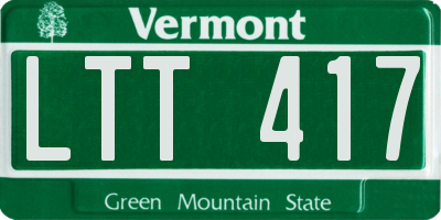 VT license plate LTT417