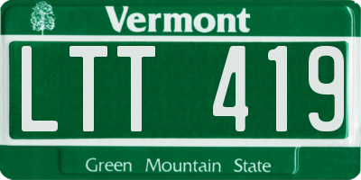 VT license plate LTT419
