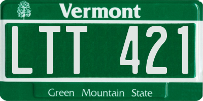 VT license plate LTT421