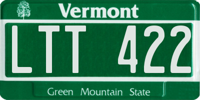 VT license plate LTT422