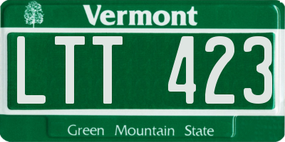VT license plate LTT423