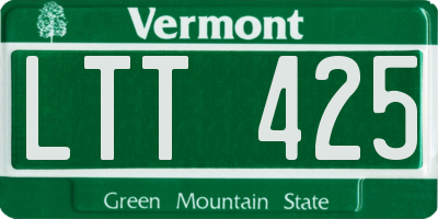 VT license plate LTT425