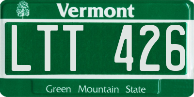 VT license plate LTT426
