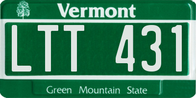 VT license plate LTT431