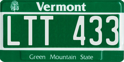 VT license plate LTT433