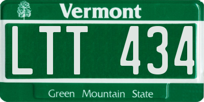 VT license plate LTT434