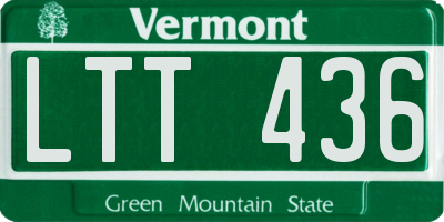 VT license plate LTT436