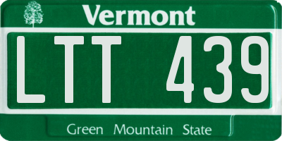 VT license plate LTT439