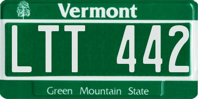 VT license plate LTT442