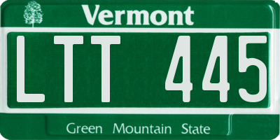 VT license plate LTT445