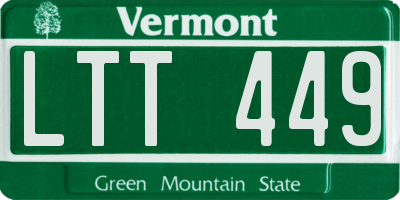 VT license plate LTT449