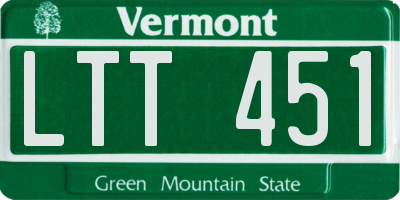 VT license plate LTT451