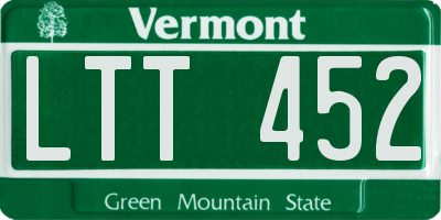 VT license plate LTT452