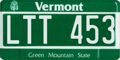 VT license plate LTT453