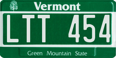 VT license plate LTT454