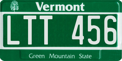 VT license plate LTT456