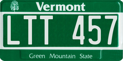 VT license plate LTT457