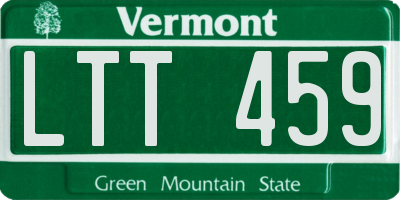 VT license plate LTT459