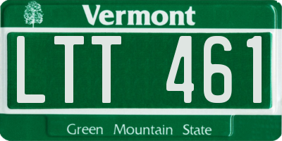 VT license plate LTT461