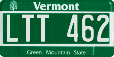 VT license plate LTT462