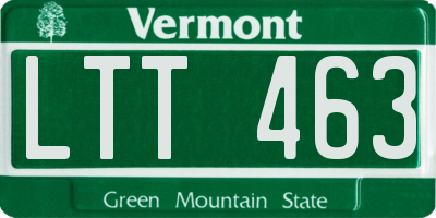 VT license plate LTT463