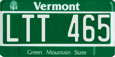 VT license plate LTT465