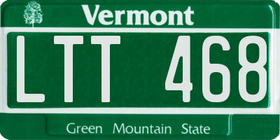 VT license plate LTT468