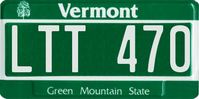 VT license plate LTT470