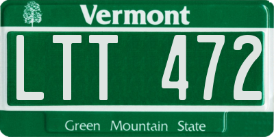 VT license plate LTT472