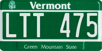 VT license plate LTT475