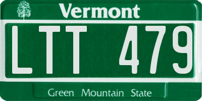 VT license plate LTT479