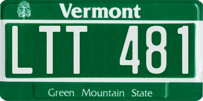 VT license plate LTT481