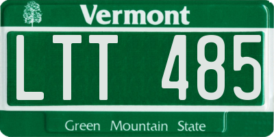 VT license plate LTT485