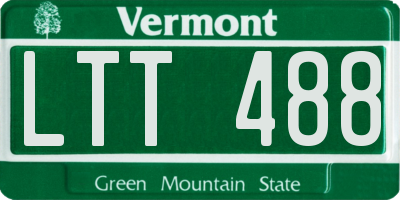 VT license plate LTT488