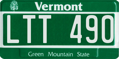 VT license plate LTT490