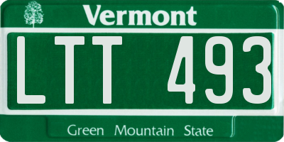 VT license plate LTT493