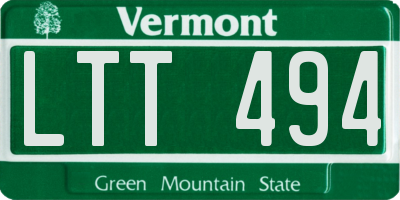 VT license plate LTT494