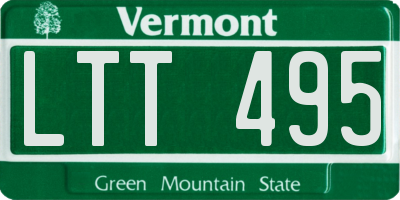 VT license plate LTT495