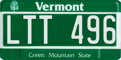 VT license plate LTT496