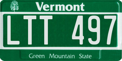 VT license plate LTT497