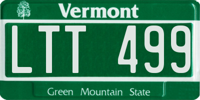 VT license plate LTT499