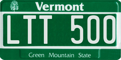 VT license plate LTT500