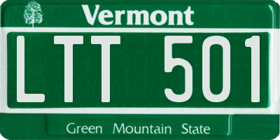 VT license plate LTT501